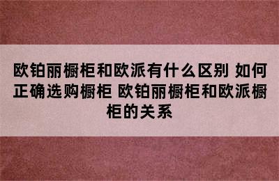 欧铂丽橱柜和欧派有什么区别 如何正确选购橱柜 欧铂丽橱柜和欧派橱柜的关系